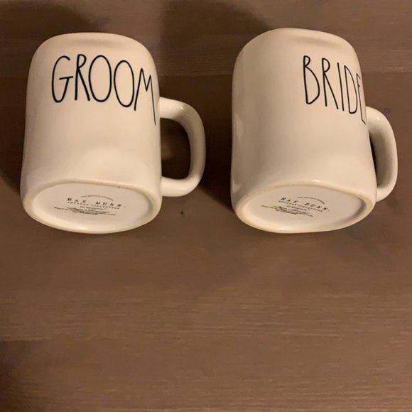 Rae Dunn “Bride and Groom” Cream and Black Ceramic Mugs (Set of 2) - Picture 5 of 5